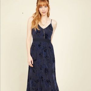 ModCloth Navy Velvet Maxi Dress